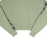 NIKE Womens Green Half Zip XS Crop Sweatshirt Cotton Blend Sportswear