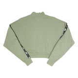 NIKE Womens Green Half Zip XS Crop Sweatshirt Cotton Blend Sportswear