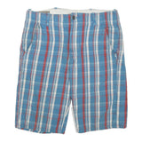 LEVI'S Mens Shorts Blue Red & White Checked Casual L W30 Comfortable Cotton