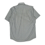 Lacoste Checked Short Sleeve Shirt - Large Blue Cotton