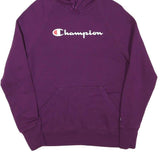 CHAMPION Womens Purple Hoodie M Pullover Cotton Blend Casual Sportswear