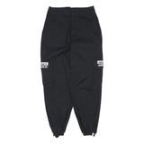 ADIDAS Womens Black Cotton Blend Relaxed Jogger Trousers W27 L26 Cargo Pockets