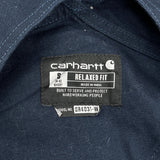 Relaxed Fit Carhartt Double Knee Overalls - Small Navy Cotton