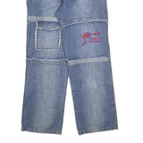 CODE JEANS Womens Denim Blue Relaxed Straight Cotton Blend W36 L32 Patch Pocket