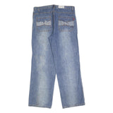 CODE JEANS Womens Denim Blue Relaxed Straight Cotton Blend W36 L32 Patch Pocket