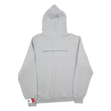 RUSSELL ATHLETIC Mens Grey Off Center Harbor Hooded Sweatshirt L Cotton Blend