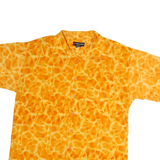 NORTH PEAK Mens Orange Cotton Shirt L Short Sleeve Casual Summer Beachwear