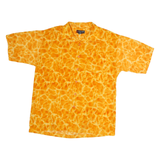 NORTH PEAK Mens Orange Cotton Shirt L Short Sleeve Casual Summer Beachwear