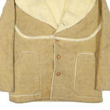 SWINGSTER Womens Beige Cream Shearling Jacket XL Cotton Blend Button Closure