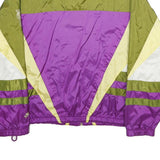 NIKE Womens Purple & Green Zip Nylon Sports Jacket M Colourblock Vintage