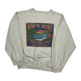 North Shore Brewing Co. Crazy Shirts Graphic Sweatshirt - Large Grey Cotton