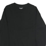 CHAMPION Mens Black Long Sleeve Crew Neck Cotton T-Shirt Size M Logo Detail