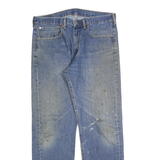 LEVI'S 505 Mens Jeans Blue Regular Straight Denim Medium W35 L32 Classic Style