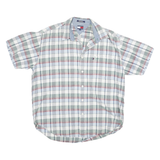 TOMMY HILFIGER Mens White Green Red Checked Shirt XL Casual Cotton Blend