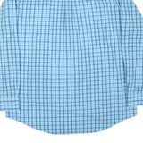 CHAPS Mens Blue & White Check Shirt XL Button Down Cotton Blend Casual Fit