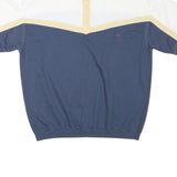 SAFE HARBOR Mens White & Navy Short Sleeve Colourblock 2XL Polo Shirt Cotton