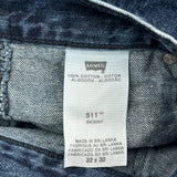 511 Levis Skinny Jeans - 33W 30L Dark Wash Cotton