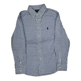 Age 10-12 Polo By Ralph Lauren Checked Shirt - Medium Blue Cotton