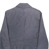 ARMANI JEANS Womens Grey Button Cotton Blend Jacket S Casual Comfortable Fit