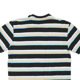 GUESS Mens Black & White Striped Graphic T-Shirt M Short Sleeve Crew Neck Cotton