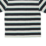 GUESS Mens Black & White Striped Graphic T-Shirt M Short Sleeve Crew Neck Cotton