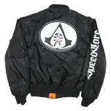 ARMYTEX Mens Black & Orange Bomber Jacket M Polyester Blend Zip Reversible