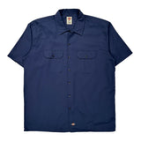 Dickies Short Sleeve Shirt - XL Navy Polyester Blend