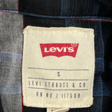 Levis Checked Short Sleeve Shirt - Small Blue Cotton