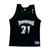 Timberwolves Champion #21 Garnett Jersey - XL Black Polyester