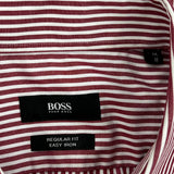 Boss Striped Shirt - Large Red Cotton
