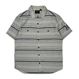 Harley Davidson Striped Short Sleeve Shirt - Large Gray Cotton