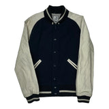 Jc Penny Varsity Jacket - Medium Navy Cotton Blend