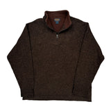 Woolrich 1/4 Zip - XL Brown Wool