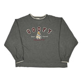 Goofy Character Disney Cartoon Sweatshirt - Large Grey Cotton