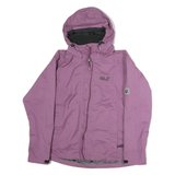 JACK WOLFSKIN Womens Purple Jacket M Polyester Outdoor Zip Hooded Plain