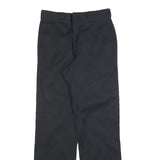 DICKIES Mens Black Regular Fit Straight Leg Trousers W29 L32 Cotton Blend Zip