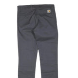 CARHARTT Mens Polyester Blend Regular Fit Straight Trousers W32 L33 Dark Grey