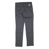 CARHARTT Mens Polyester Blend Regular Fit Straight Trousers W32 L33 Dark Grey