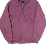 WFS Womens Purple Cotton Hooded Zip Jacket M Casual Classic Plain Outdoor
