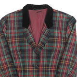 WINUDRESS Womens Green & Red Check Wool Blend Tailored Button Jacket UK 10