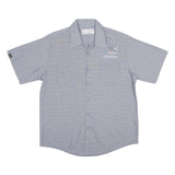 ARAMARK Mens Blue Polyester Blend Short Sleeve Shirt L Workwear Casual