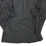 Womens Black Top Long Sleeve Collar Button Neck Embellished L L