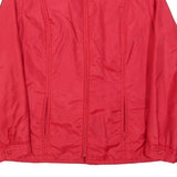 Womens Red Plain Zip Jacket L Polyester Blend Classic Casual Outerwear