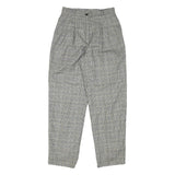 MICHELE Womens Wool Blend Relaxed Check Trousers W28 L30 Classic Fit