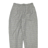 MICHELE Womens Wool Blend Relaxed Check Trousers W28 L30 Classic Fit