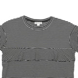 WHISTLES Womens Black & White Striped Basic Top Short Sleeve Round Neck UK 12