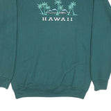PRO LAYER Womens Green Hawaii Crew Neck M Cotton Blend Sweatshirt Casual