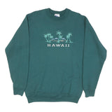 PRO LAYER Womens Green Hawaii Crew Neck M Cotton Blend Sweatshirt Casual