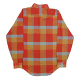 SEARS Mens Orange Yellow & Blue Check Shirt M Button-Down Collar Long Sleeve