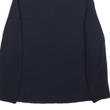 JIGSAW Womens Navy Plain Wool Blend Jumper Crew Neck Basic Knit M Classic